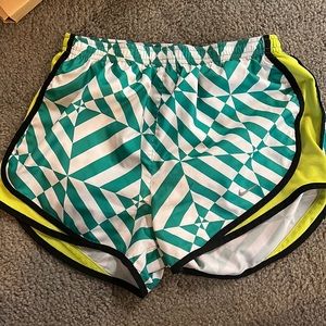 Green and white Nike Shorts